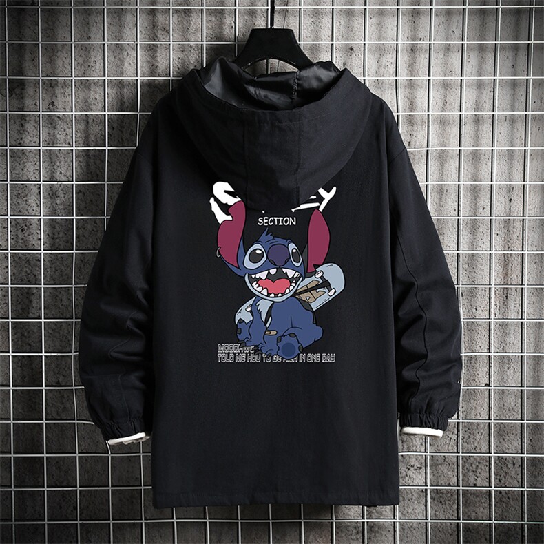 JK41038-P85 加棉款-P115 纯棉连帽夹克男士大码工装夹克男 网格图片
