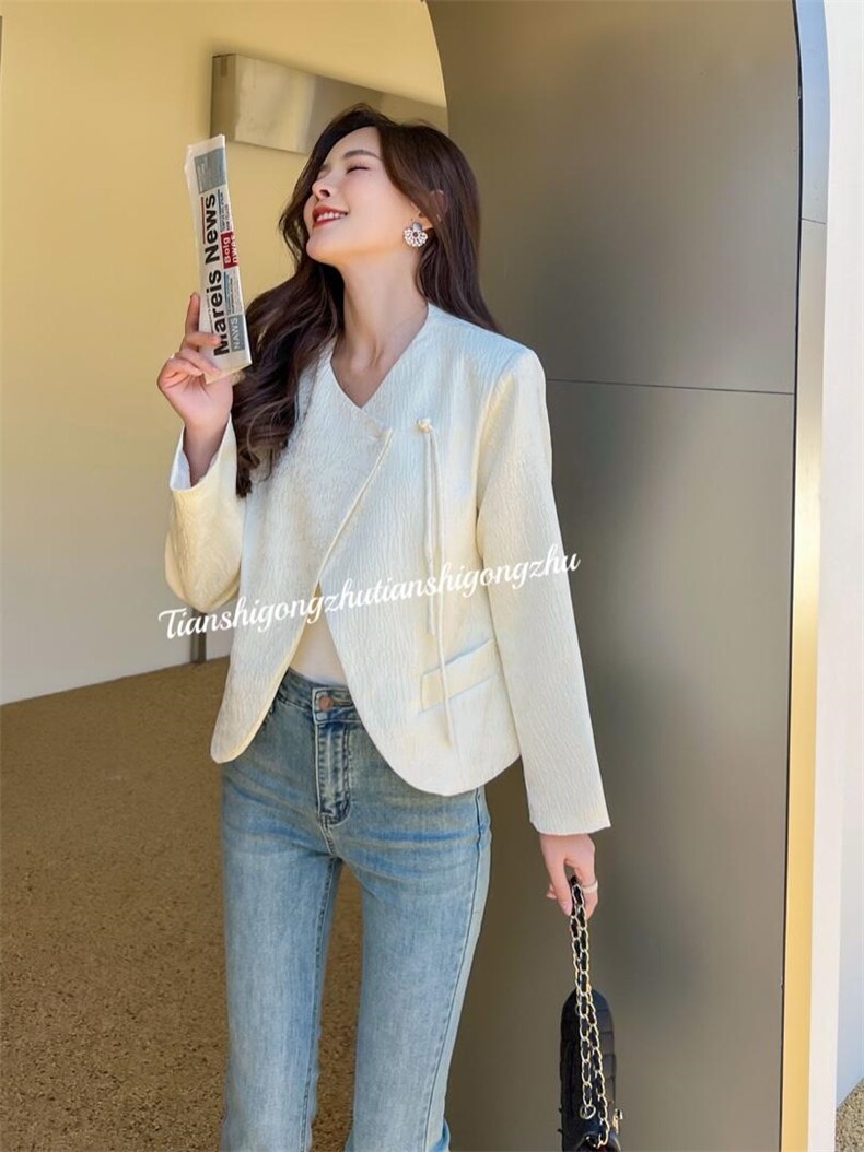 提花刺绣材质风盘扣外套爆，其它，天使公主