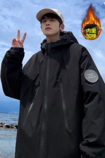 特批105无差价防水双拉链连帽棉服男oversize加棉保暖棉衣外套M74，男装棉衣，电商A001-1