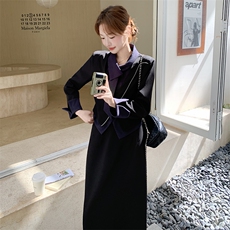 有货新品牛仔拼接领带小西装半裙套装F666-P175-K268，女装套装/套裙，2C255