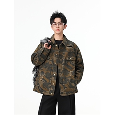 水洗牛仔外套男款春季美式痞帅上衣服宽松休闲工装夹克JK1318-P80，男装工装外套，星座1103-3