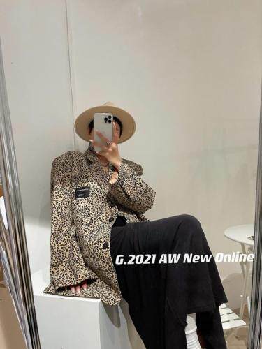 现货秋季新款豹纹西装外套两色可均码，女装西装，G