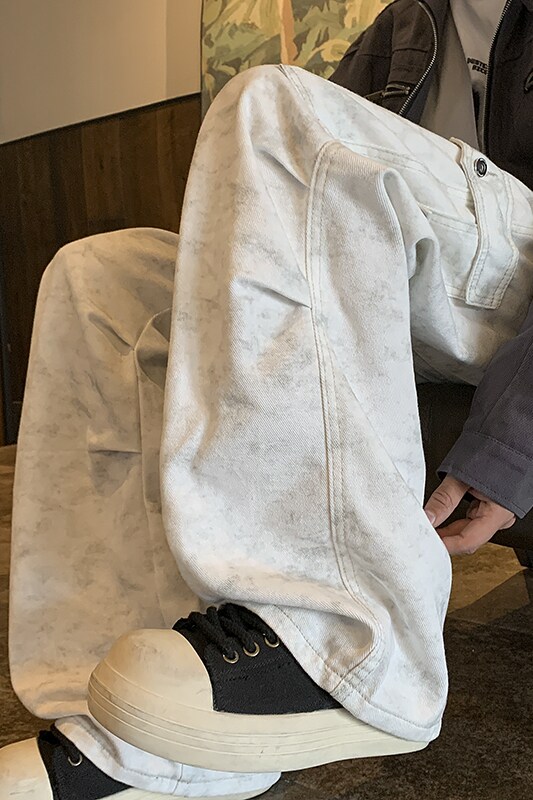 直筒裤工装脏脏裤休闲裤男女美式高街潮牌长裤子K7024-P60,男装休闲裤,电商D202