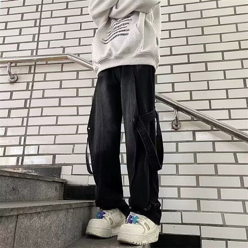 1506-1/K20501/P51美式潮牌时尚百搭直筒复古飘带牛仔撞色男女,男装休闲裤,星座1506-1