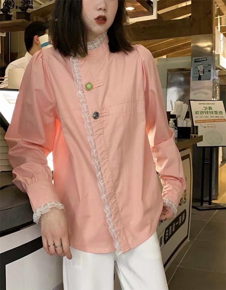 现货：立领花边衬衣，其它，金川古韵(4F)