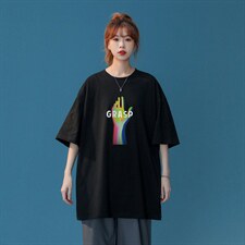 中性夏季潮流GRASP印花情侣宽松百搭短袖T恤T1031P25控38，男装T恤，A247A