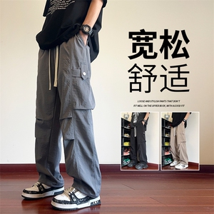 直播数据款 春季新款大口袋伞兵裤宽松直筒休闲裤工装裤 K515-P42图片