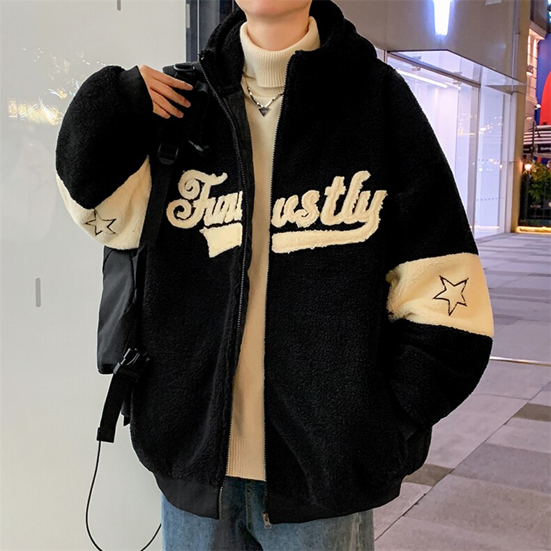 得物冬款加绒加厚棉衣羊羔绒潮外套ins男装MY108P110控价158图片
