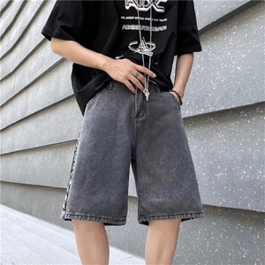 夏季牛仔短裤男潮牌ins五分裤D6652P35图片