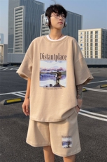 ！版权！2025夏季新款男士华夫格短袖T恤套装一套HTZ108P50，男装T恤，电商B220