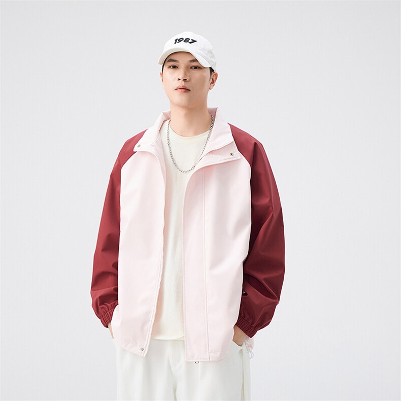 外景宽松夹克男撞色立领上衣外套DSA157B-JK7864-P58图片