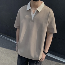 夏季大码公版拼色翻领POLO衫男休闲T恤短袖，男装Polo衫，星座1107-1