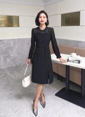 [现货]气质蕾丝拼接连衣裙，两色、四码，女装连衣裙，依柏璐(1F)