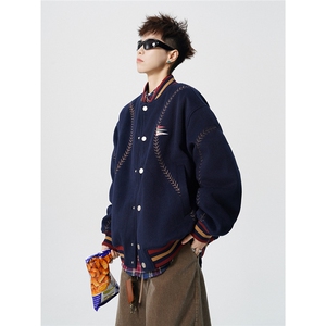 1美式旗帜字母刺绣大码S-2XL夹棉聚酯纤维棒球棉衣78156P148,男装棉衣,星座226-2