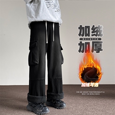 秋冬加绒加厚美式高街牛仔裤男水洗工装裤子-A1158JRP65常规P55，男装牛仔裤，电商B241