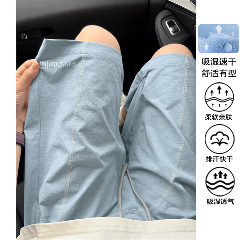 特批P25无差价夏季轻薄休闲冰丝冰感明线速干大码五分裤男DK5845图片