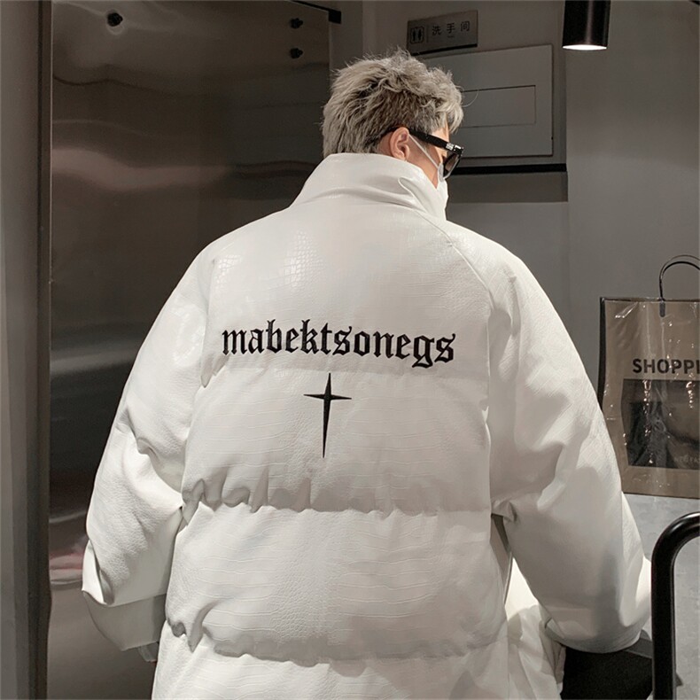 B359-MY2311特P115限价158鳄鱼pu万刺绣立领男女款羽绒棉服外套，男装棉衣，电商B359