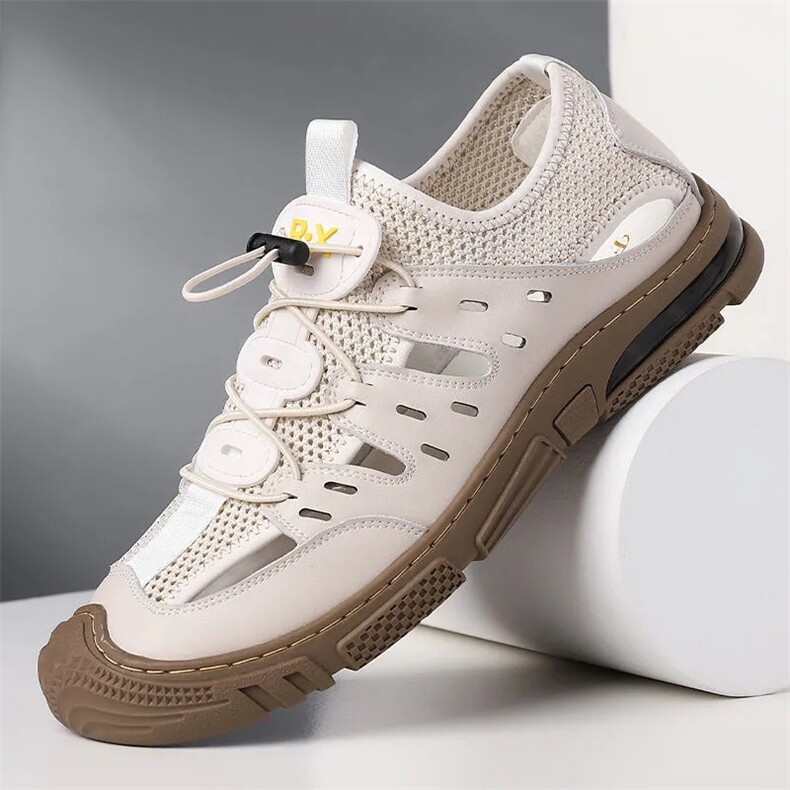 X4118-P135凉鞋男士休闲网面鞋夏季包头透气沙滩鞋洞洞鞋男，男鞋凉鞋，星座1407-3