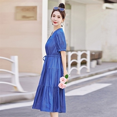 【夏季女装新款】时尚洋气天丝牛仔连衣裙B2-12-125，女装连衣裙，简古