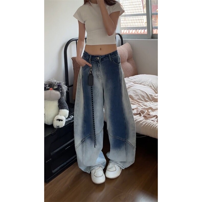 渐变色牛仔裤男女同款长裤A53-P50,男装牛仔裤,电商D312