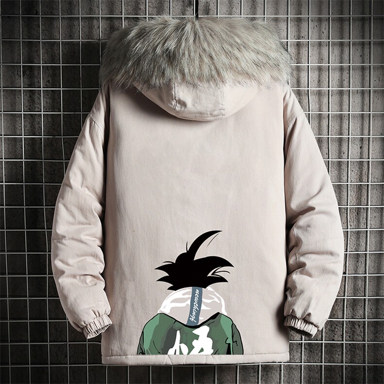 MM48005-P130 冬季大毛领衣男士大码加厚袄男服 网格挂拍图片