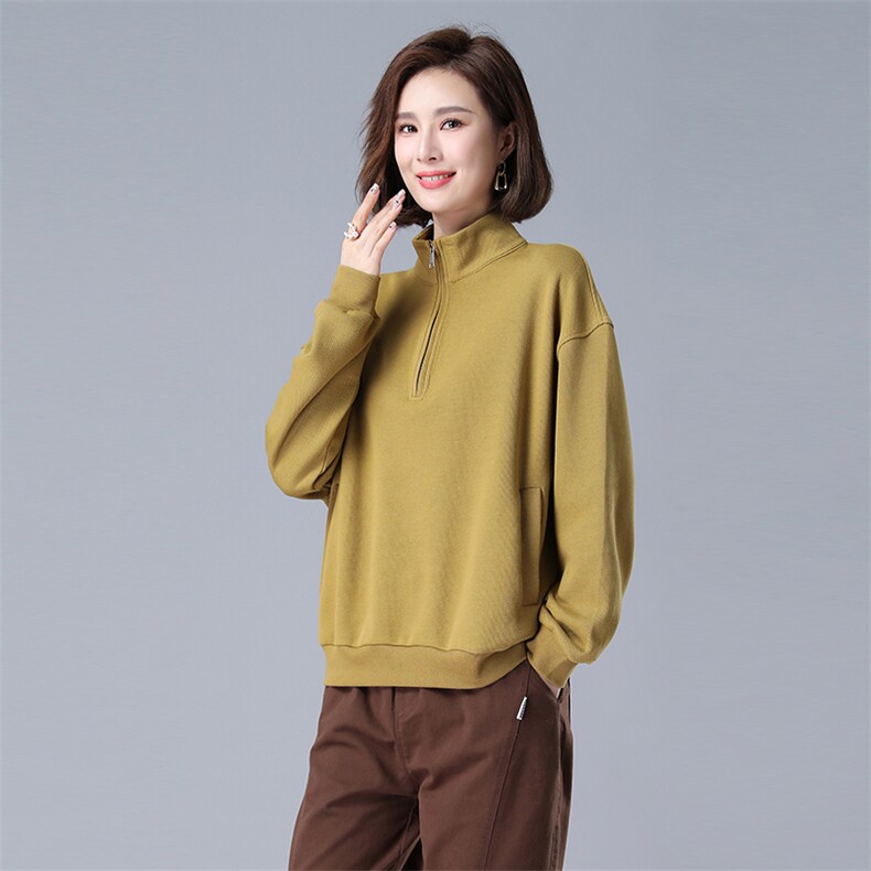 休闲女春秋2025新款大码洋气减龄显瘦中年妈妈运动卫衣,女装T恤,秋牧寒烟