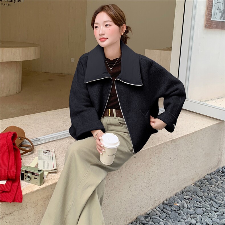 2025秋冬新款羊毛双面呢大衣女外套,女装双面呢大衣,曼娅璐