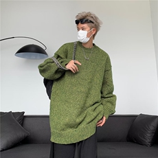 圆领彩斑绒毛衣男年秋季新款潮牌设计感oversize高级感MY9159-P58，男装针织衫/毛衣，星座1109-3
