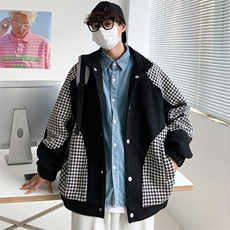 毛呢夹克男外套男小香风棒球服男加厚G500-P105加绒P125港风A，男装夹克，星座401