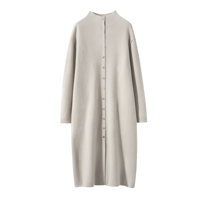 秋冬新款女士宽松休闲百搭四平多扣羊绒大衣，女装羊绒大衣，艾森羊绒