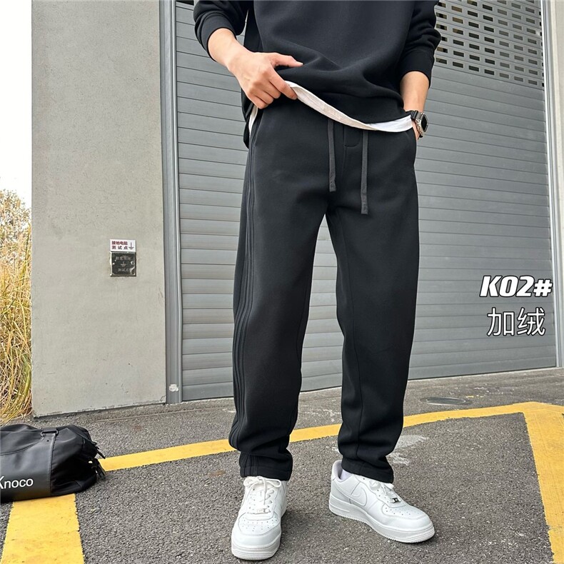 加绒加厚垂感休闲弯刀裤男宽松卫裤运动长裤A329-JK02-P70,男装休闲裤,电商A329