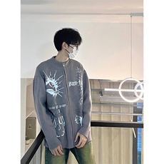 达芬奇手稿针织开衫毛衣男女慵懒风情侣上衣外套秋冬MY363，男装针织衫/毛衣，星座1116A（原606A-3）