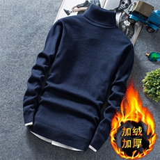 1018-M136加绒-P29主椎男新款跑量款高领针织衫时尚4XL到5XLP32，男装针织衫/毛衣，星座1018