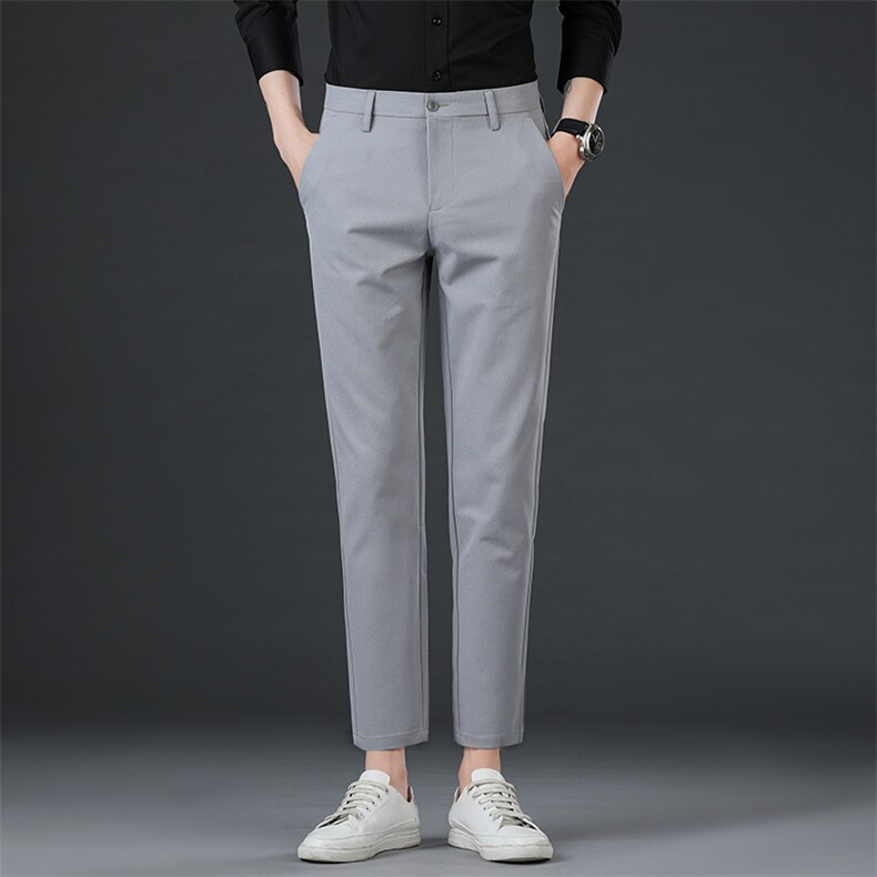 裤子男韩版潮流春夏季新款九分小西裤男士修身垂感西装裤休闲长裤，男装西裤，星座505-2（原电商A260-1)