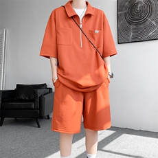 TZ2333-P65控88夏季POLO衫短裤t恤休闲宽松大码两件套短袖套装男，男装牛仔裤，电商D232