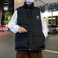港风冬季新款立领马甲白鸭绒羽绒服男潮宽松男MJ613P115控158，男装羽绒服，电商A268A