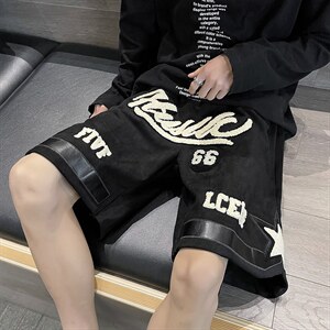 高街ins裤子休闲短裤男潮牌街头宽松百搭潮流五分运动裤D660-P33图片