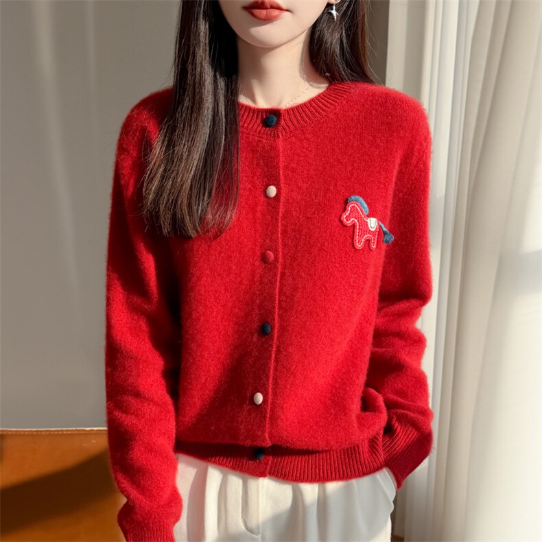 女装2026秋冬新款慵懒风毛衣针织开衫,针织衫/毛衣,大美人包芯纱店