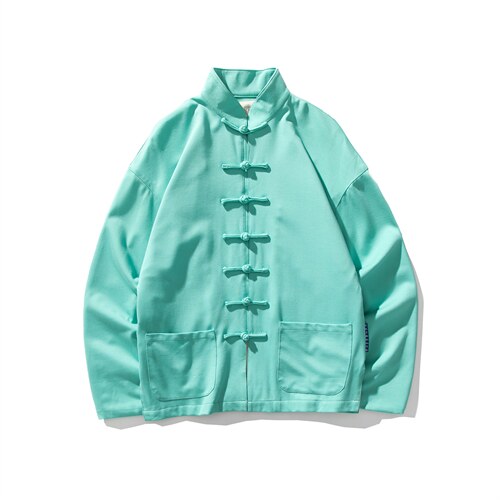 秋冬大码风加厚夹克外套立领盘扣情侣中性唐装汉服JK20/P135，男装夹克，钱塘713
