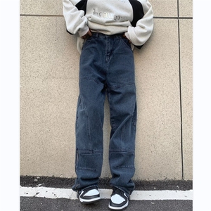 美式高街牛仔裤男韩版潮个性2024秋冬新款ins宽松长裤RK1190-P60图片