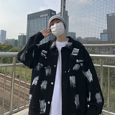 2023秋冬季潮流韩版宽松夹克潮翻领撞色休闲外套W6181-P60，男装夹克，星座512-2