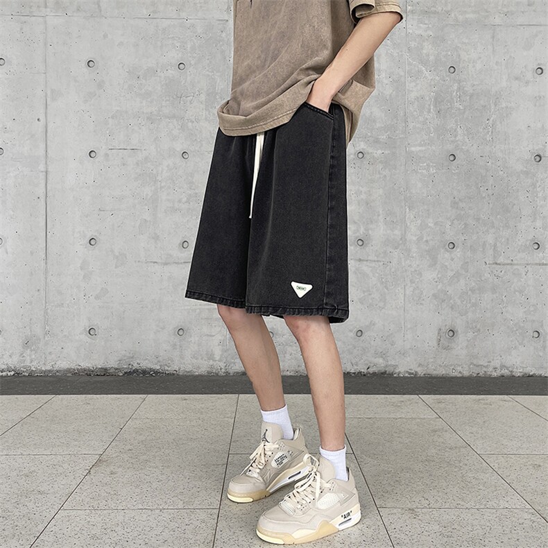 2024夏季新款抖音品质港风牛子贴标短裤男DK500-P38控价58,男装牛仔裤,星座914-6