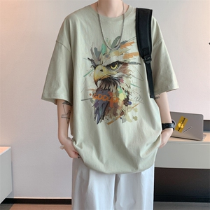 已注册/夏季新款内景美式老鹰短袖T恤男潮宽松打底衫DT00586/P25图片