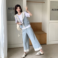 夏装新款！大量现货！蕾丝拼接牛仔三件套2C133-8920P180K248，女装套装/套裙，2C133