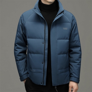 立领羽绒服男短款冬季2023新款中年男装商务休闲上衣厚款保暖外套图片