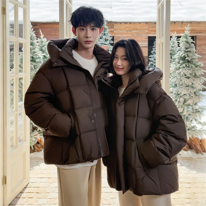 现货韩版面包服情侣装羽绒服男女青年学生225克90绒羽绒外套,男装羽绒服,钱塘723