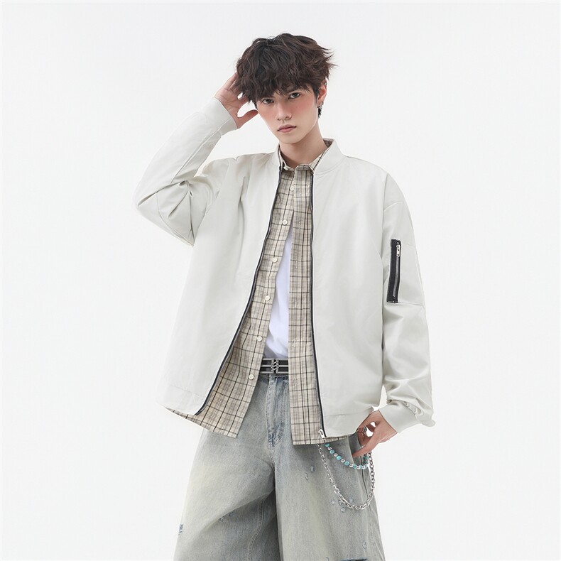 美式高阶秋季棒球服飞行员夹克休闲痞帅百搭外套J54600TP35,男装夹克,电商A247