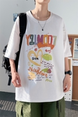 图案已注册港风休闲情侣潮大码风短袖T恤男DT775P25控，男装T恤，星座227-7