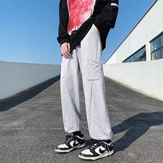 文艺男春秋新款长裤时尚潮牌潮流休闲裤潮工装裤宽松型青春K73，男装工装外套，星座310B-1