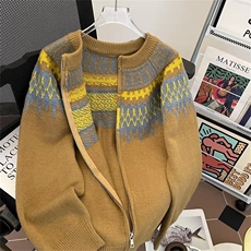 常规宽松型青少年套头复古开衫毛衣针织外套圆领冬季长袖M331/P77，男装针织衫/毛衣，星座506B